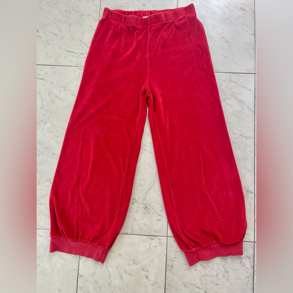 Suzi Kondi Red Velour Lounge Pants